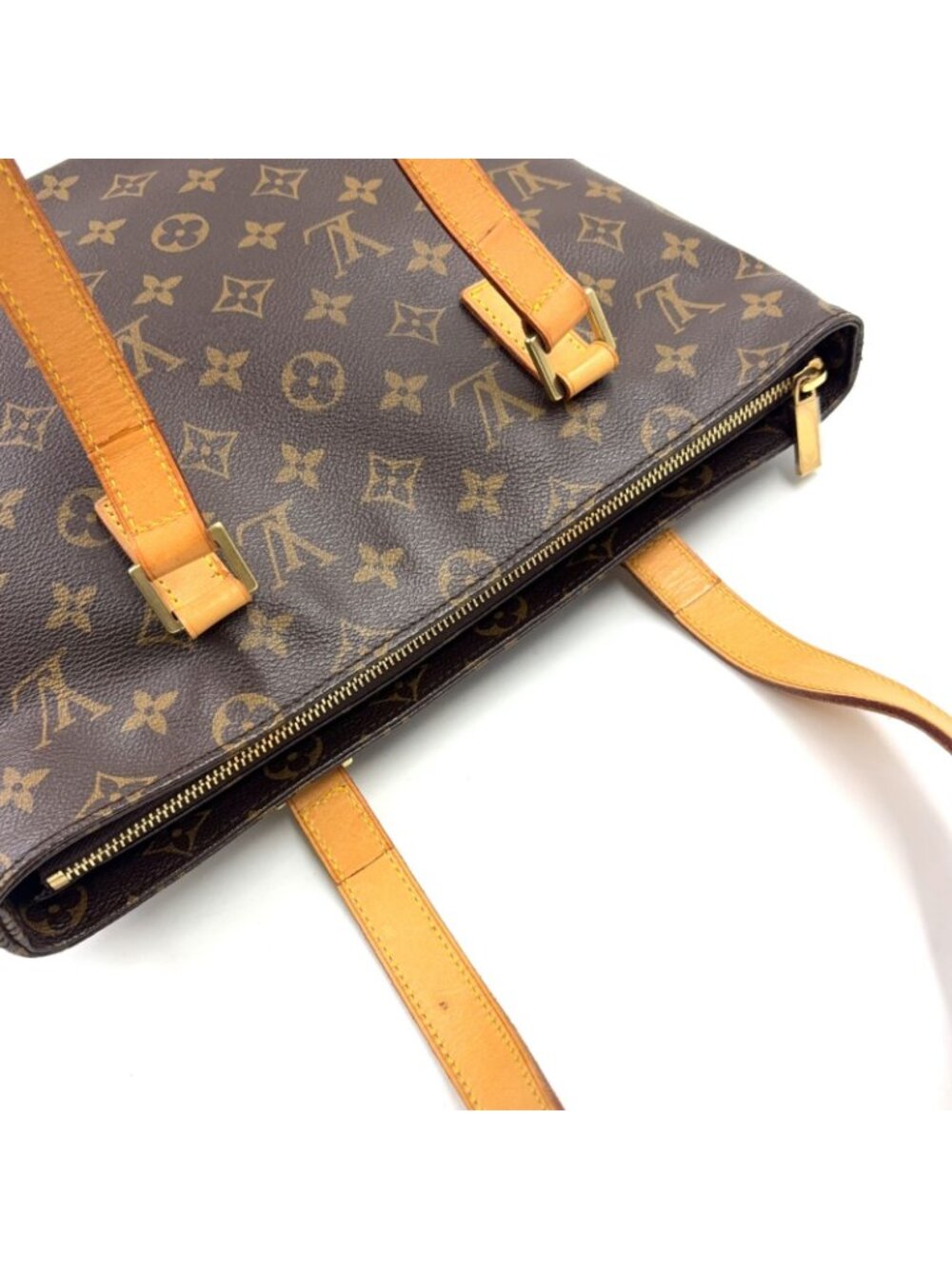 Louis Vuitton Cabas Piano Monogram Leather Brown Light Tote Gold - Picture 8 of 15